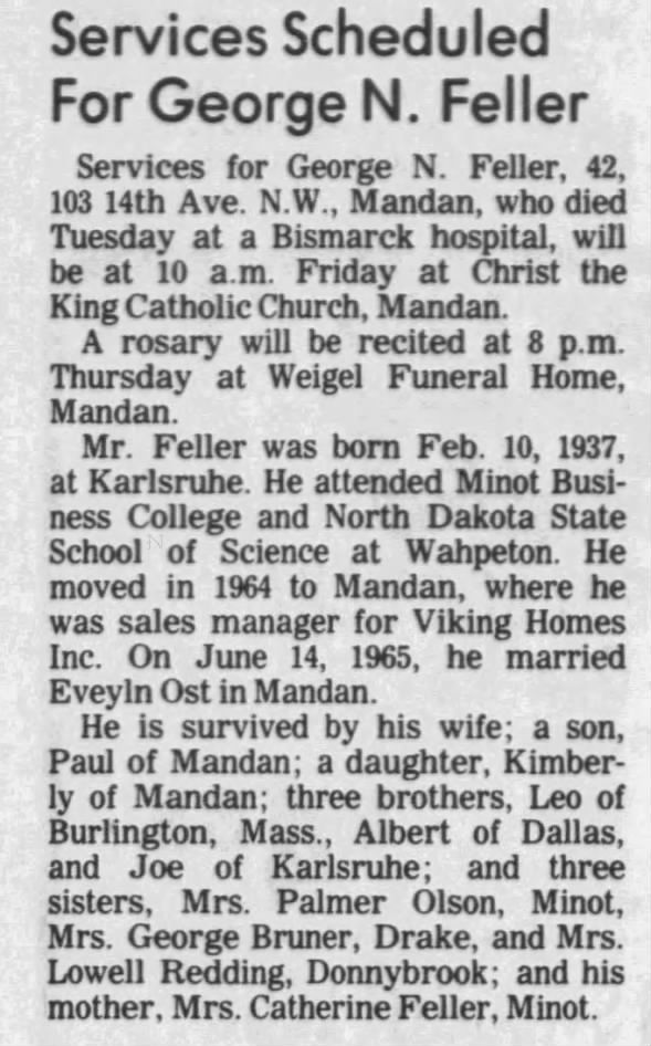 Clipping from The Bismarck Tribune